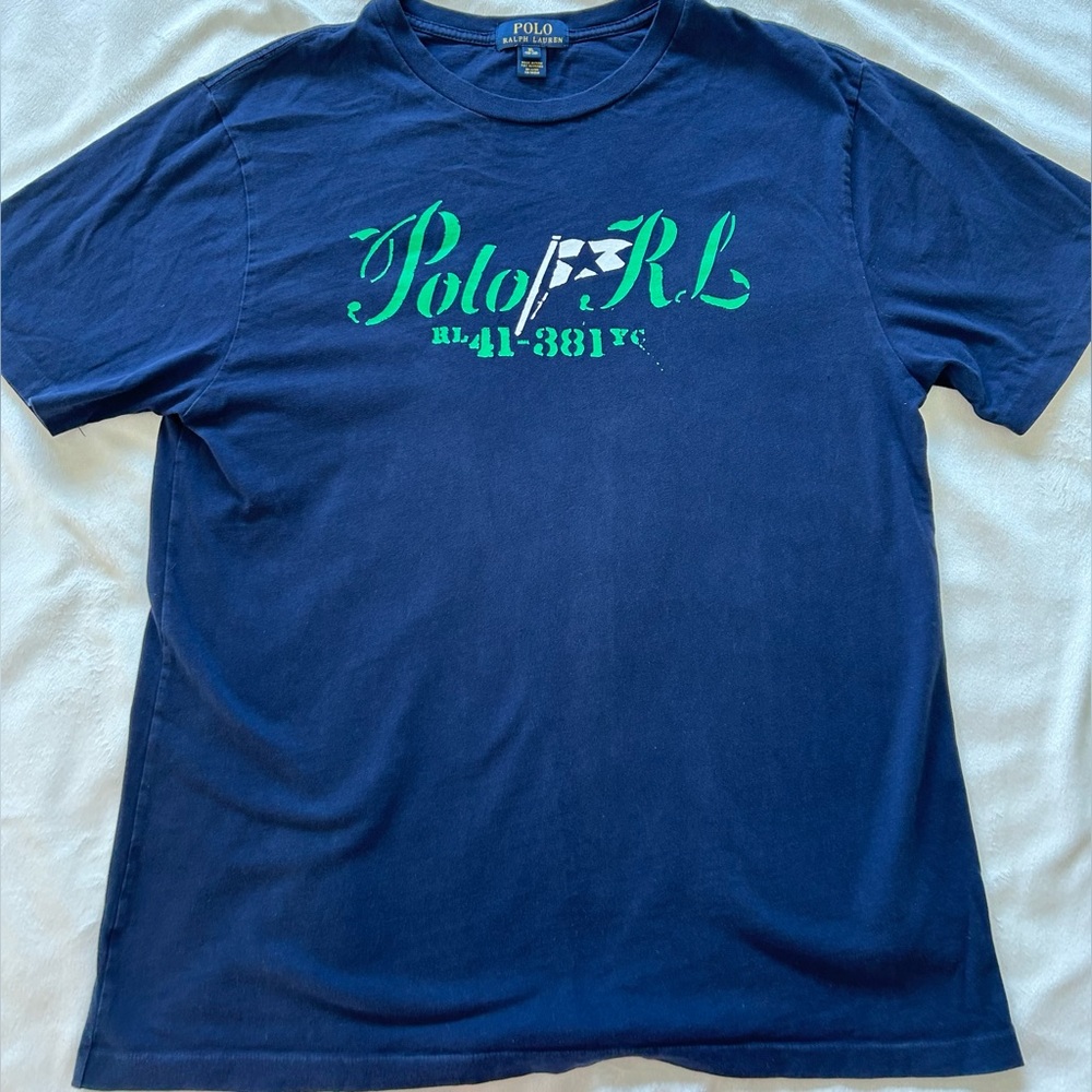 Preppy Polo by Ralph Lauren Navy Blue Short Sleeve Shirt for boys XL (18-20)